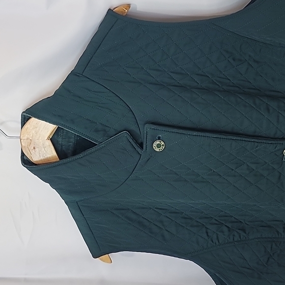 TALBOTS hunter Green quilted Preppy Hunting vest - Picture 2 of 7